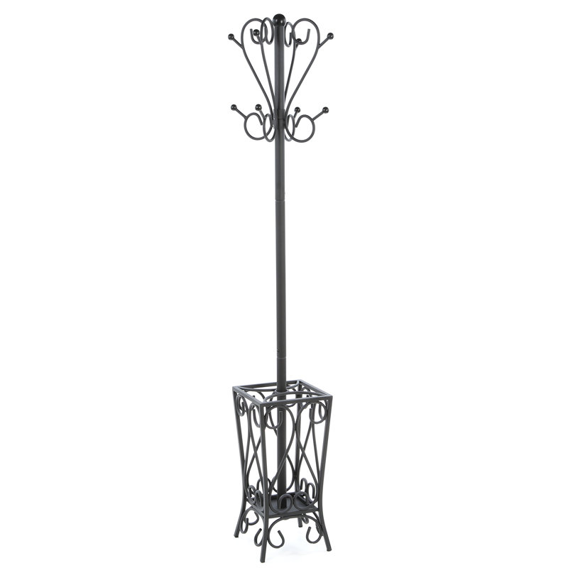 Duhon Metal Coat Rack With Umbrella Stand Duhon Metal Coat Rack With Umbrella Stand