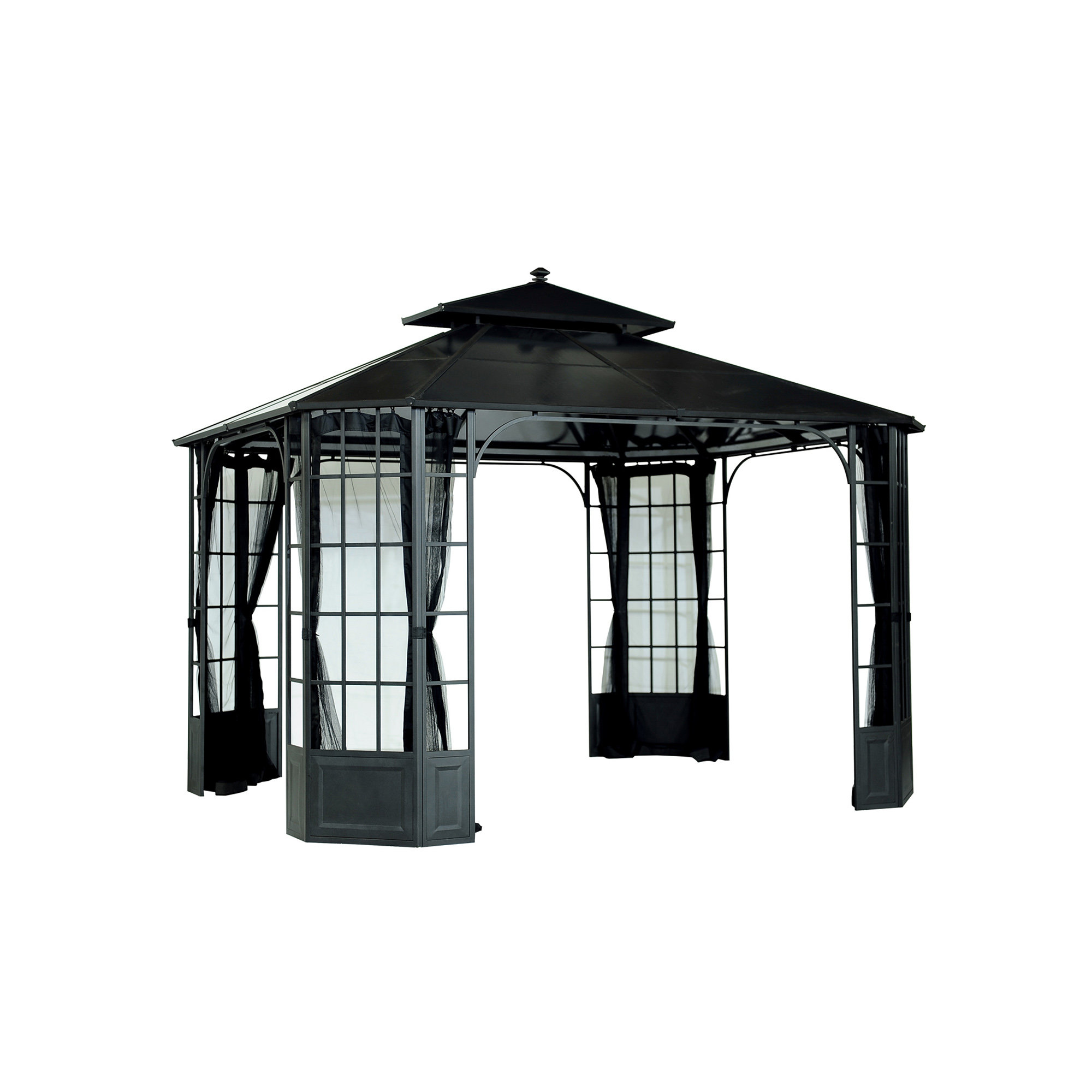Sunjoy Bay Windows 12 Ft W X 10 D Steel Patio Gazebo Wayfair