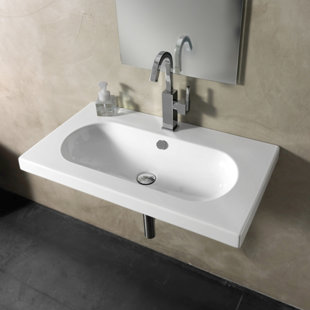 Wide Bathroom Sink Wayfair Edo Wide Ceramic 32 Wall Mount Bathroom Sink With Overflow