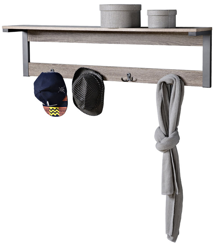 Loon Peak Junien 1 Shelf 4 Hook Entryway Wall Mounted Coat Rack