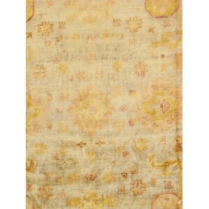 Oushak Hand-Knotted Gold Area Rug