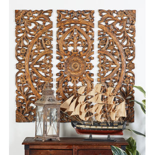 Indian Wooden Panel Decor Wayfair 3 Piece Wood Panel Wall Décor Set