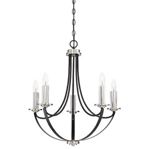 Siavash Mystic Black 5-Light Candle-Style Chandelier