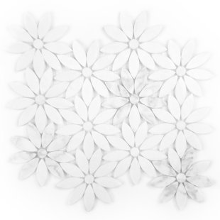 Flower Mosaic Tile Wayfair Tuscany Flower Random Sized Marble Mosaic Tile In White