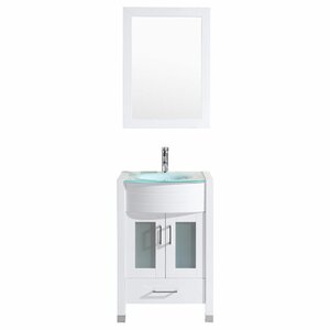 Peterman Modern 24″ Single Bathroom Vanity Set with Mirror