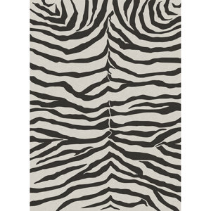 Zebra Safari Black Indoor/Outdoor Area Rug