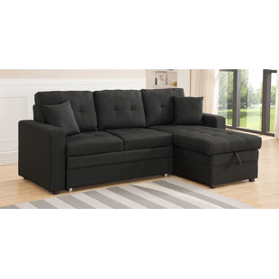 Black Chaise Sofa Sectionals You Ll Love Wayfair Quickview
