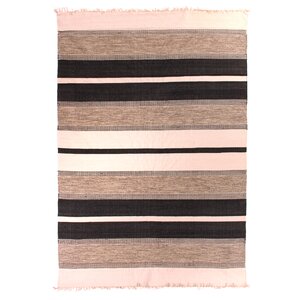 Soft Flat Weave, Cotton, Black (12'x 15') Area Rug