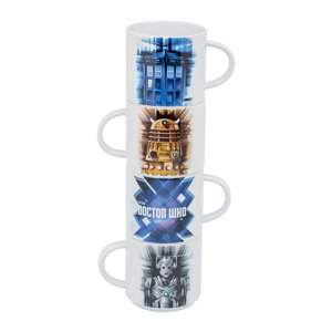 Doctor Who 4 Piece Stacking Ceramic Coffee Mug Set