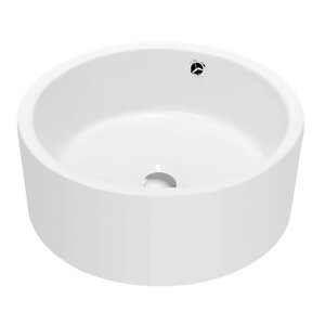 Ceramic Circular Vesselu00a0Bathroomu00a0Sink with Overflow