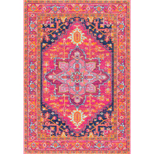 Persian Oriental Rugs You Ll Love Wayfair Christophe Blooming Pink Orange Area Rug