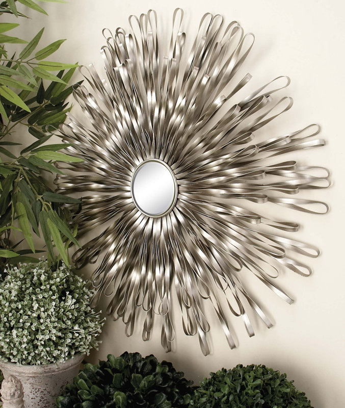 3 Piece Metal Mirror Wall Décor Set Reviews Allmodern 3 Piece Metal Mirror Wall Décor Set
