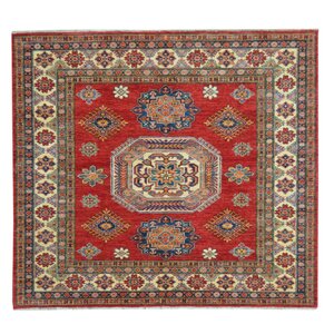 Kazak Hand-Knotted Red Area Rug