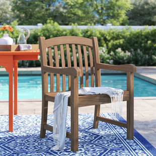 Farmhouse Rustic Teak Outdoor Furniture Birch Lane Brighton Teak Patio Dining Chair