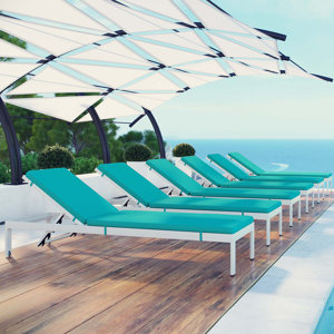 Coline Patio Chaise Lounge with Cushion (Set of 6) (Set of 6)
