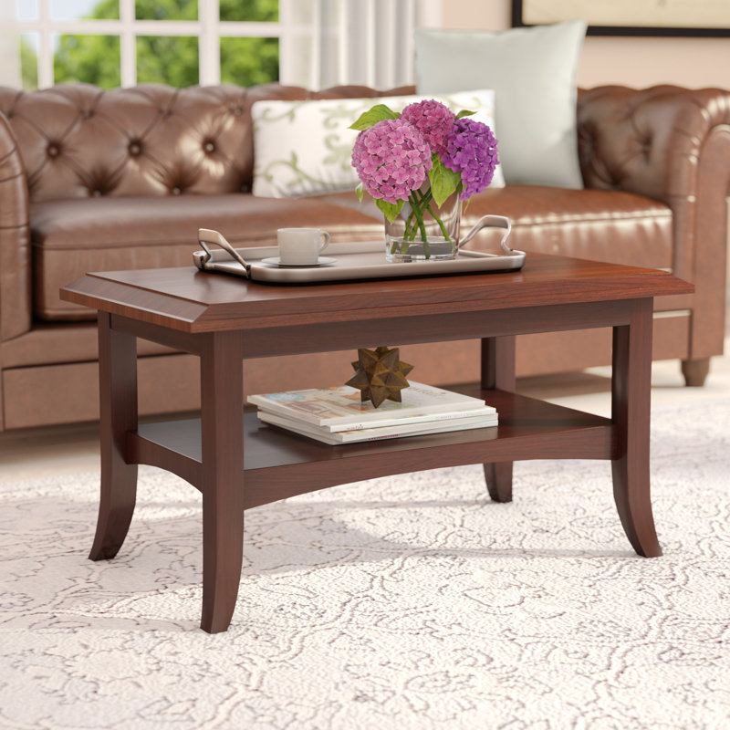 Charlton Home Levin Antique Walnut Coffee Table & Reviews Wayfair