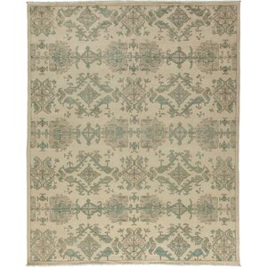 One-of-a-Kind Ziegler Hand-Knotted Beige / Green Area Rug