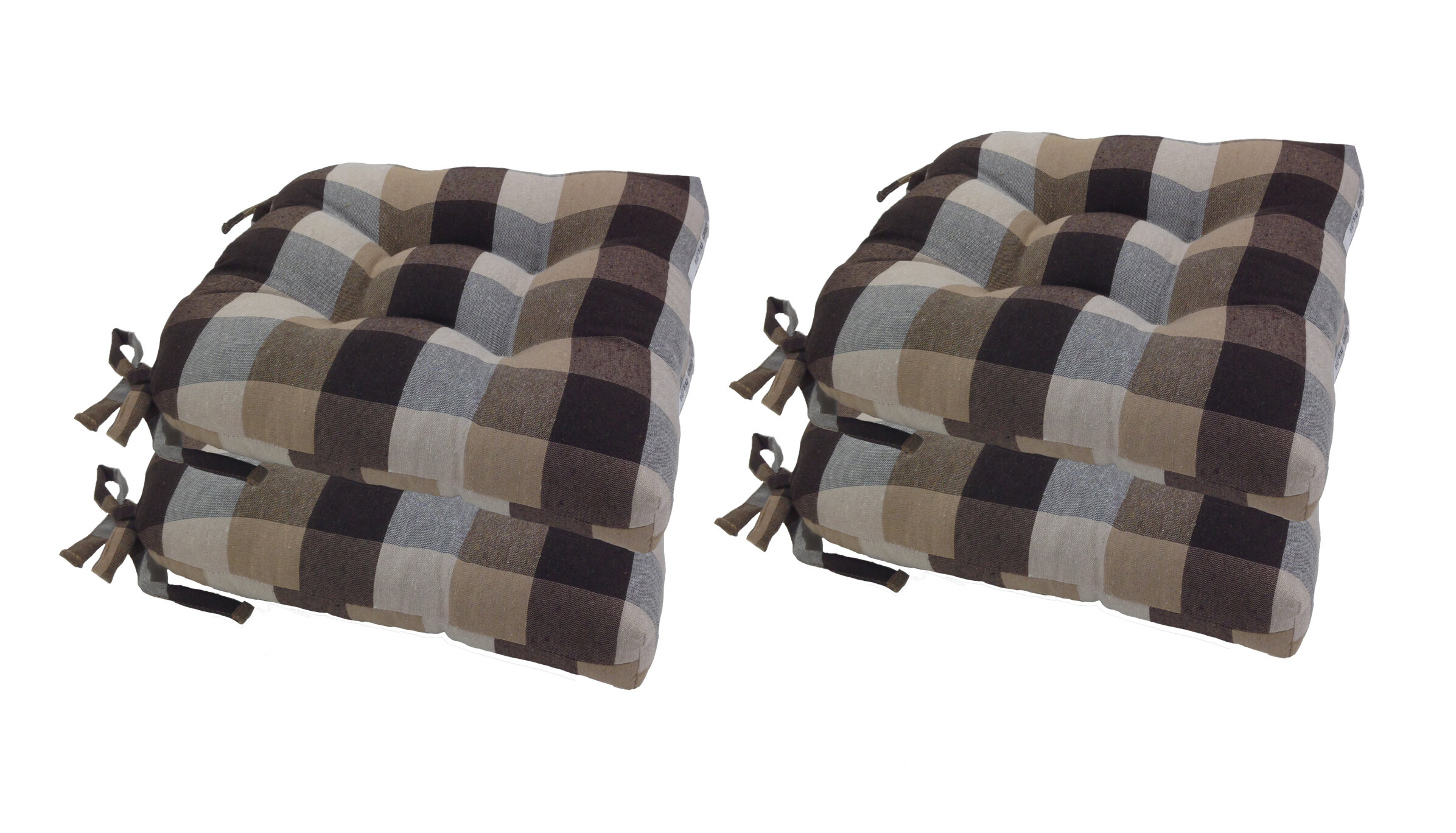 Essential Buffalo Check Woven Plaid Chair Pad Reviews Wayfair