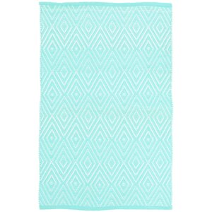 Diamond Aqua/White Indoor/Outdoor Area Rug