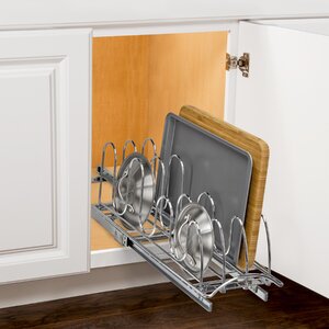 Lynk Professionalu00ae Roll Out Pan Lid Holder - Pull Out Kitchen Cabinet Organizer Rack