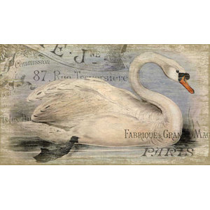 French Swan by Suzanne Nicoll Graphic Art Plaque