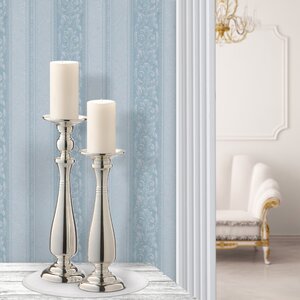 Wedding 2 Piece Metal Candlestick Set