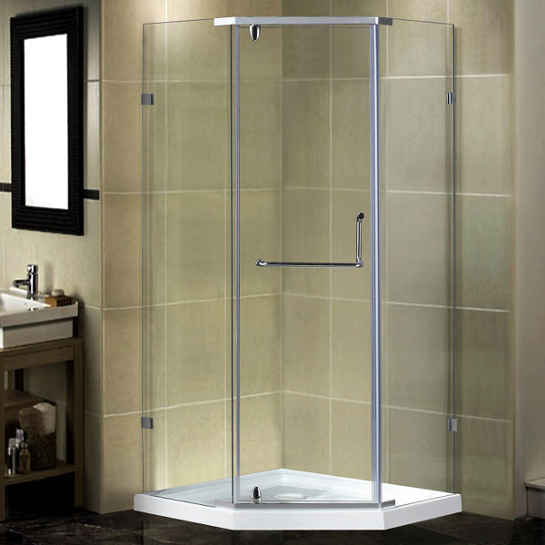 Aston SemiFrameless 36" x 36" x 77.5" NeoAngle Pivot Shower Enclosure