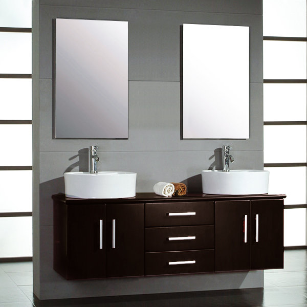 Cambridge Plumbing Hematite 59 Double Bathroom Vanity Set With Cambridge Plumbing Hematite 59 Double Bathroom Vanity Set With Mirror Reviews Wayfair