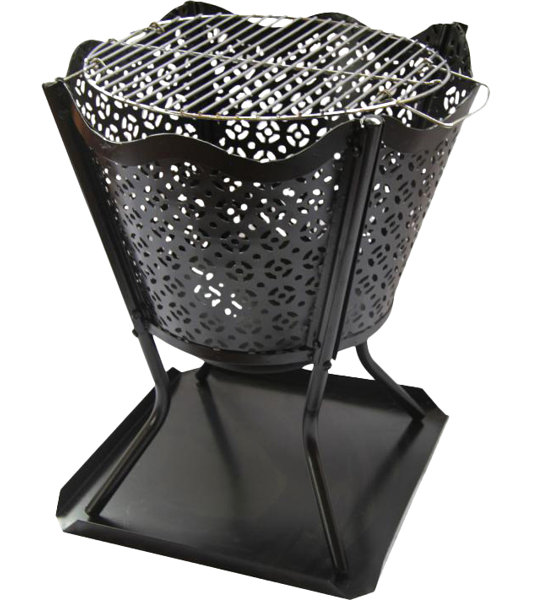 Gardeco Canasta Steel Fire Pit with Tray and BBQ Grill Wayfair.co.uk