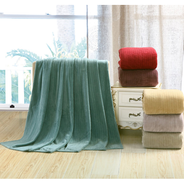 Plazatex / Sheradian Premium Pinstripe Woven Fabric Blanket & Reviews