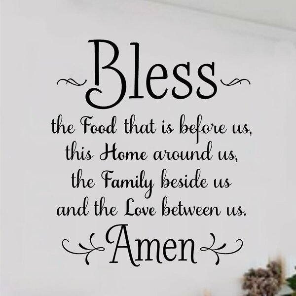 Download Enchantingly Elegant Bless the Food Before Us Wall Decal ...