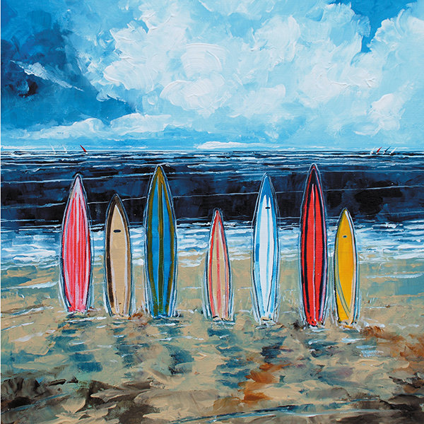 Breakwater Bay Surf Boards Painting Print on Wrapped Canvas & Reviews