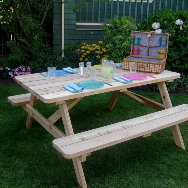 Outdoor Living Today Cedar Picnic Table &amp; Reviews Wayfair