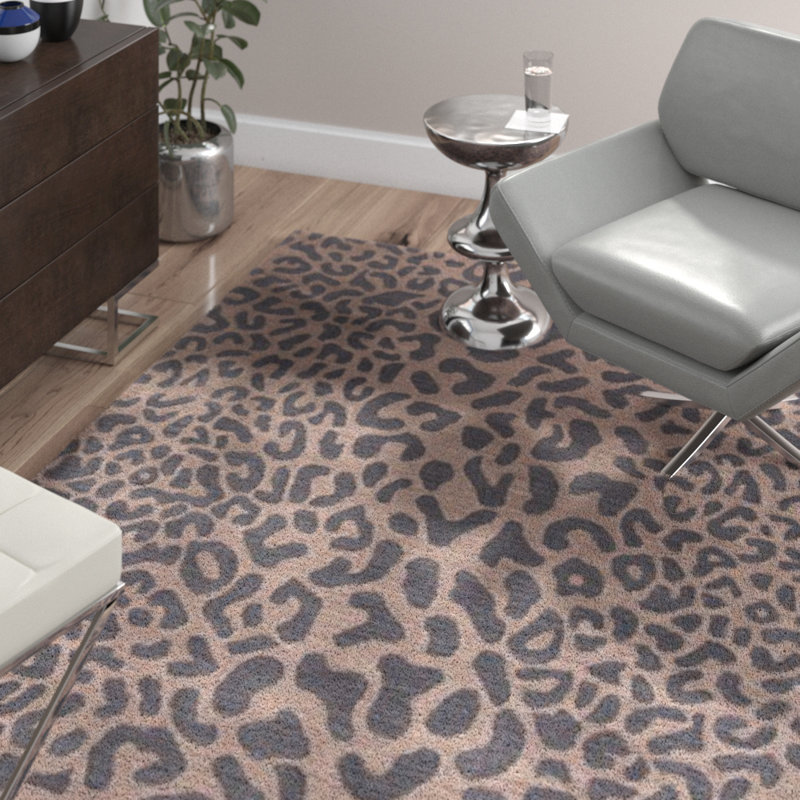 Wade Logan Macias Handmade Gray Animal Print Area Rug Reviews Macias Handmade Gray Animal Print Area Rug