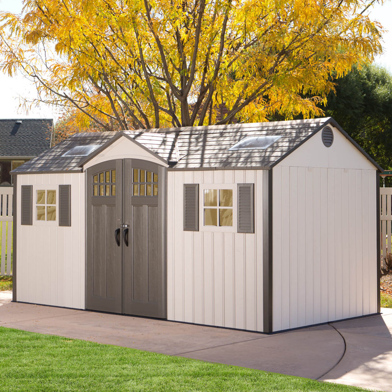 Lifetime 14 ft. 10 in. W x 8 ft. D Metal Storage Shed ...
