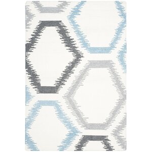 Dhurries Wool Ivory Area Rug