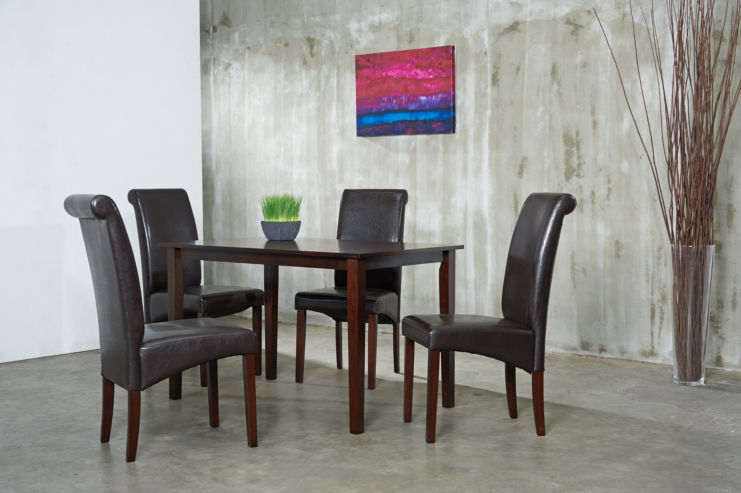 Warehouse Of Tiffany Jasmine 5 Piece Solid Wood Dining Set Wayfair