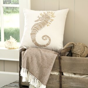 Seahorse Marina Embellished Pillow Cover