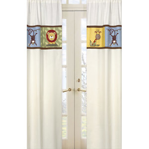 Jungle Time Wildlife Semi-Sheer Rod pocket Curtain Panels (Set of 2)