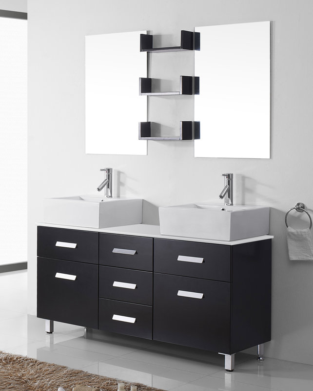 Ultra Modern Bathroom Vanities virtu usa ultra modern series 56" double bathroom vanity set with Ultra Modern Bathroom Vanities virtu usa ultra modern series 56" double bathroom vanity set with