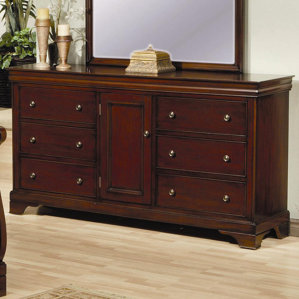 6 Drawer Dresser in Deep Mahogany Stain by Darby Home Co