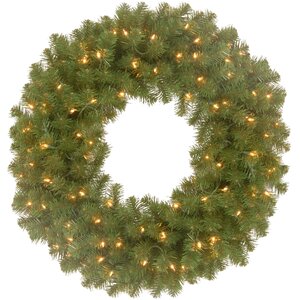 Spruce Wreath with Changing Colored LED Lights