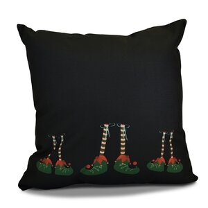 Christmas Elf Feet Outdoor Throw Pillow