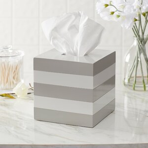 Imogen Striped Lacquer Tissue Box Cover