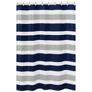 Stripe Brushed Microfiber Shower Curtain