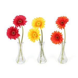 Daisy in Red / Orange / Yellow with Bud Vase (Set of 3)