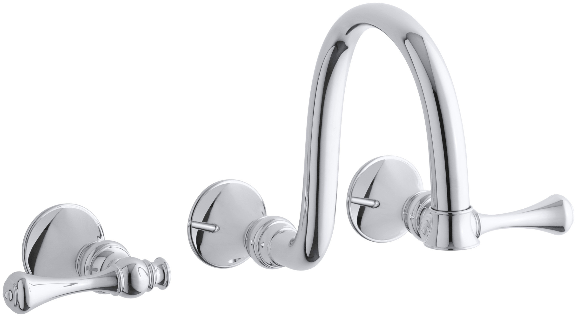Kohler Revival Wall Mount Bathroom Sink Faucet Trim With Traditional Kohler Revival Wall Mount Bathroom Sink Faucet Trim With Traditional Lever Handles And 9 Spout Requires Valve Wayfair