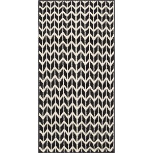 Chittenden Chevron Black & Beige Area Rug