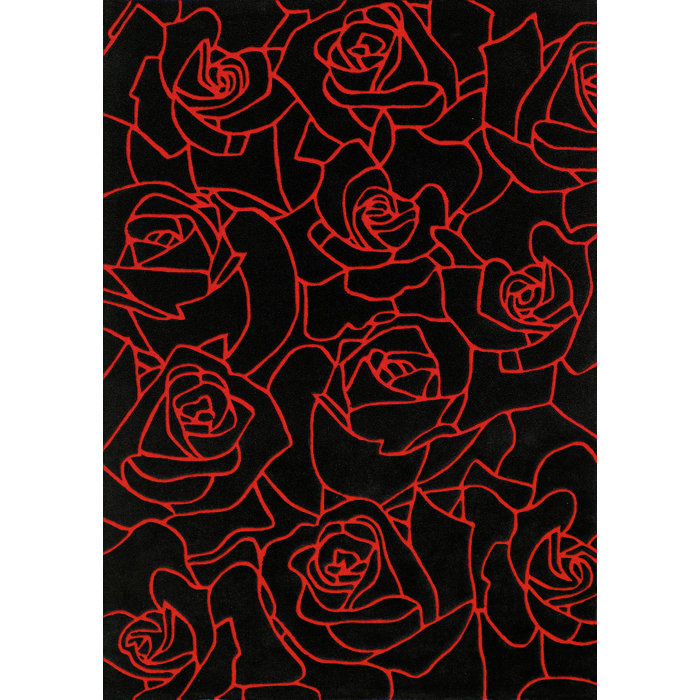Dynamic Rugs Mystique Black Red Roses Area Rug Reviews Wayfair Ca Mystique Black Red Roses Area Rug