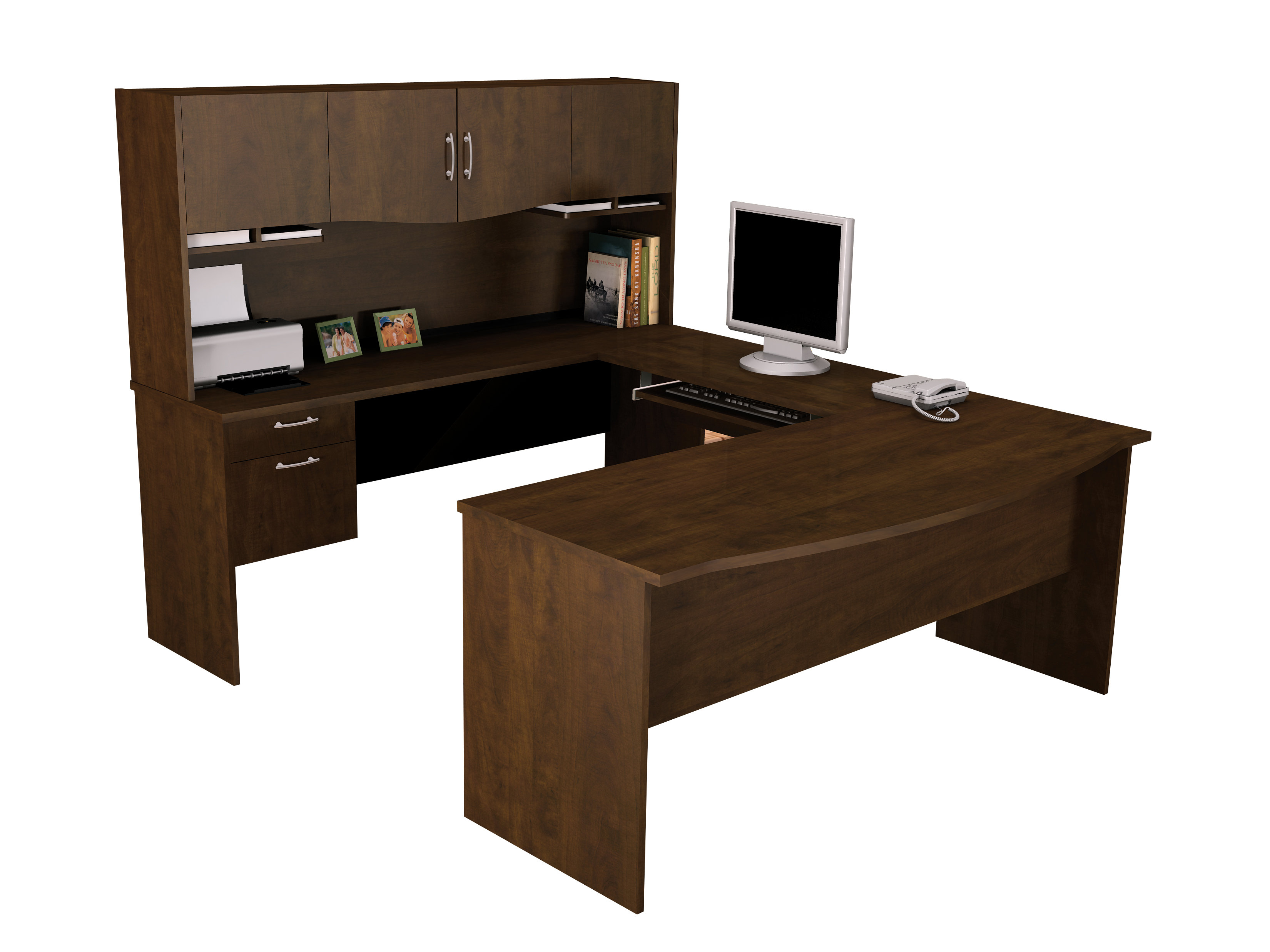Bestar Harmony UShape Executive Desk with Hutch Wayfair